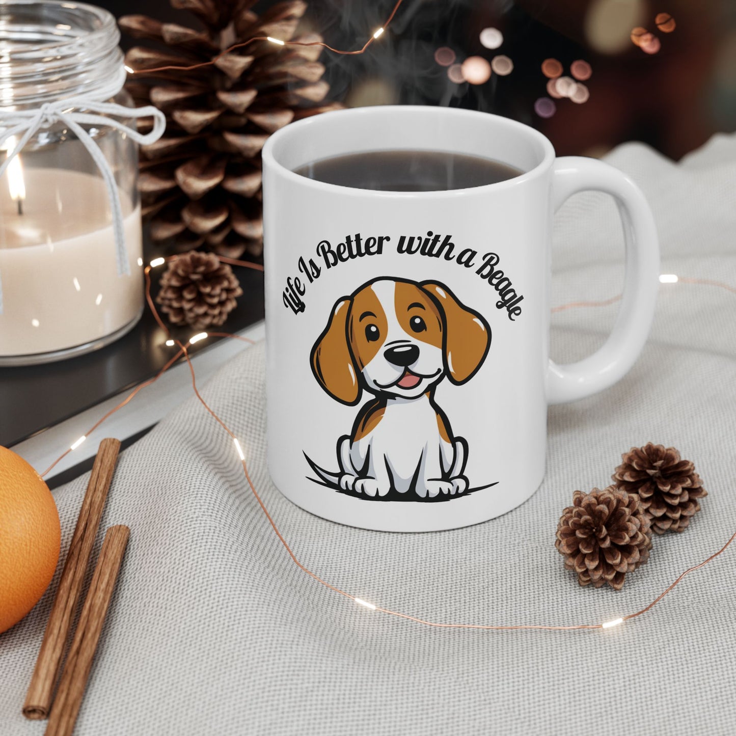 Life Is Better with a Beagle Mug Funny Dog Lover Gift Coffee Cup for Dog Mom Dad Owner