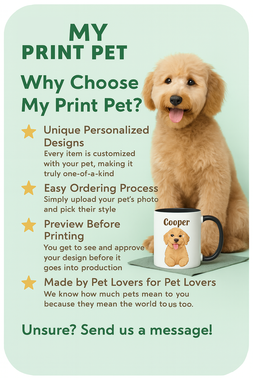 Custom Pet Portrait Mug – Personalized Dog & Cat Coffee Cup, Gift for Pet Lovers