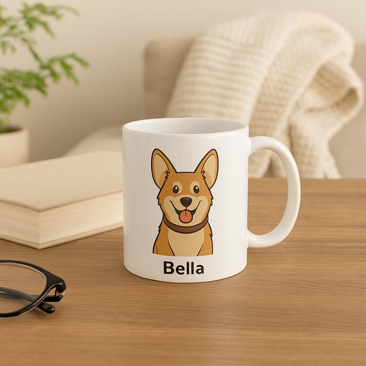 Custom Pet Portrait Mug – Personalized Dog & Cat Coffee Cup, Gift for Pet Lovers