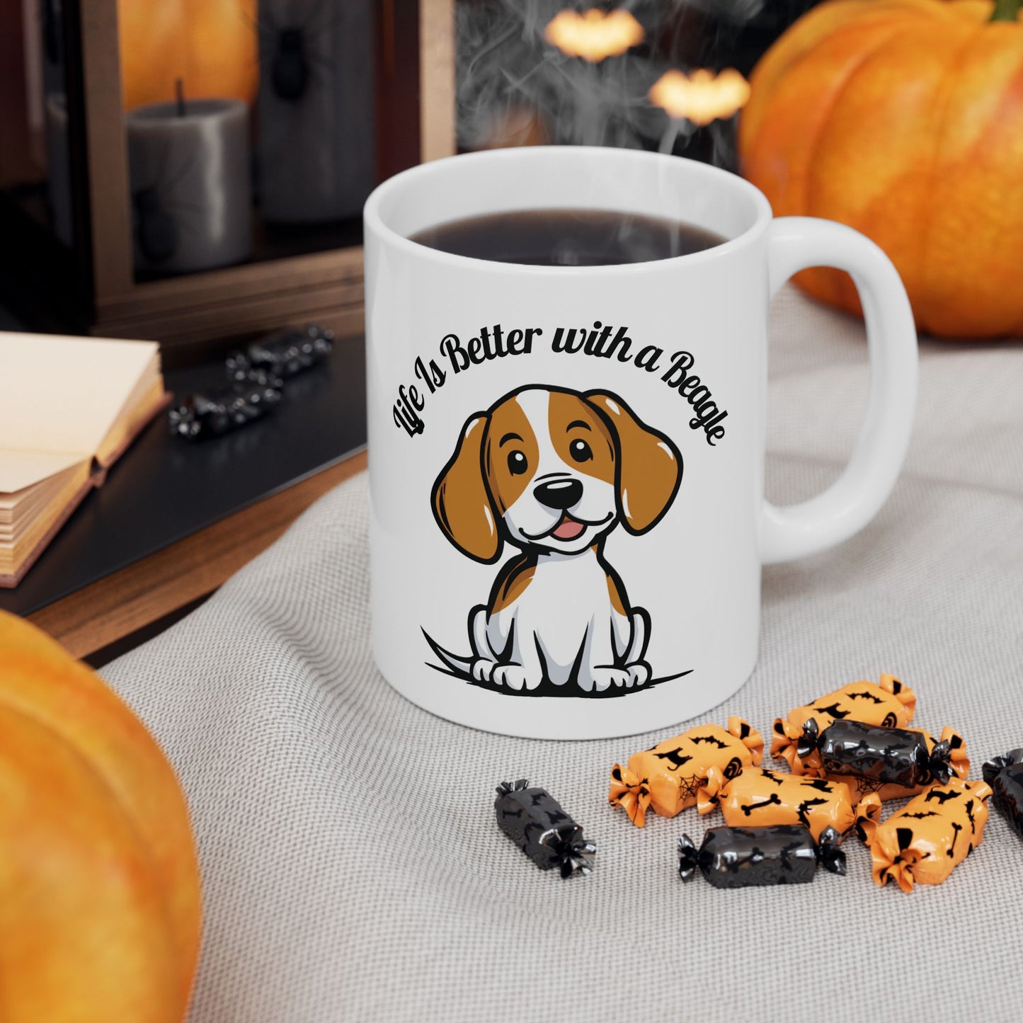 Life Is Better with a Beagle Mug Funny Dog Lover Gift Coffee Cup for Dog Mom Dad Owner