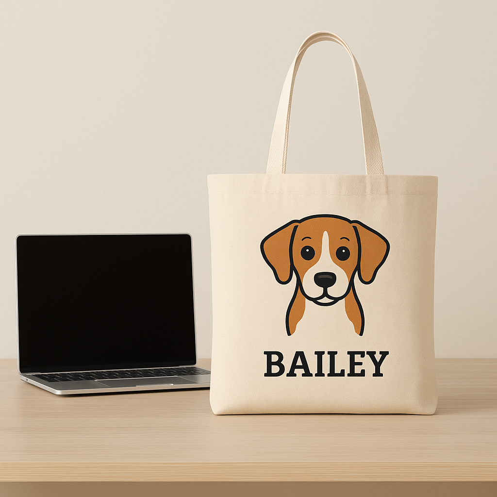 Custom Pet Portrait Tote Bag – Your Pet on a Stylish Canvas Tote